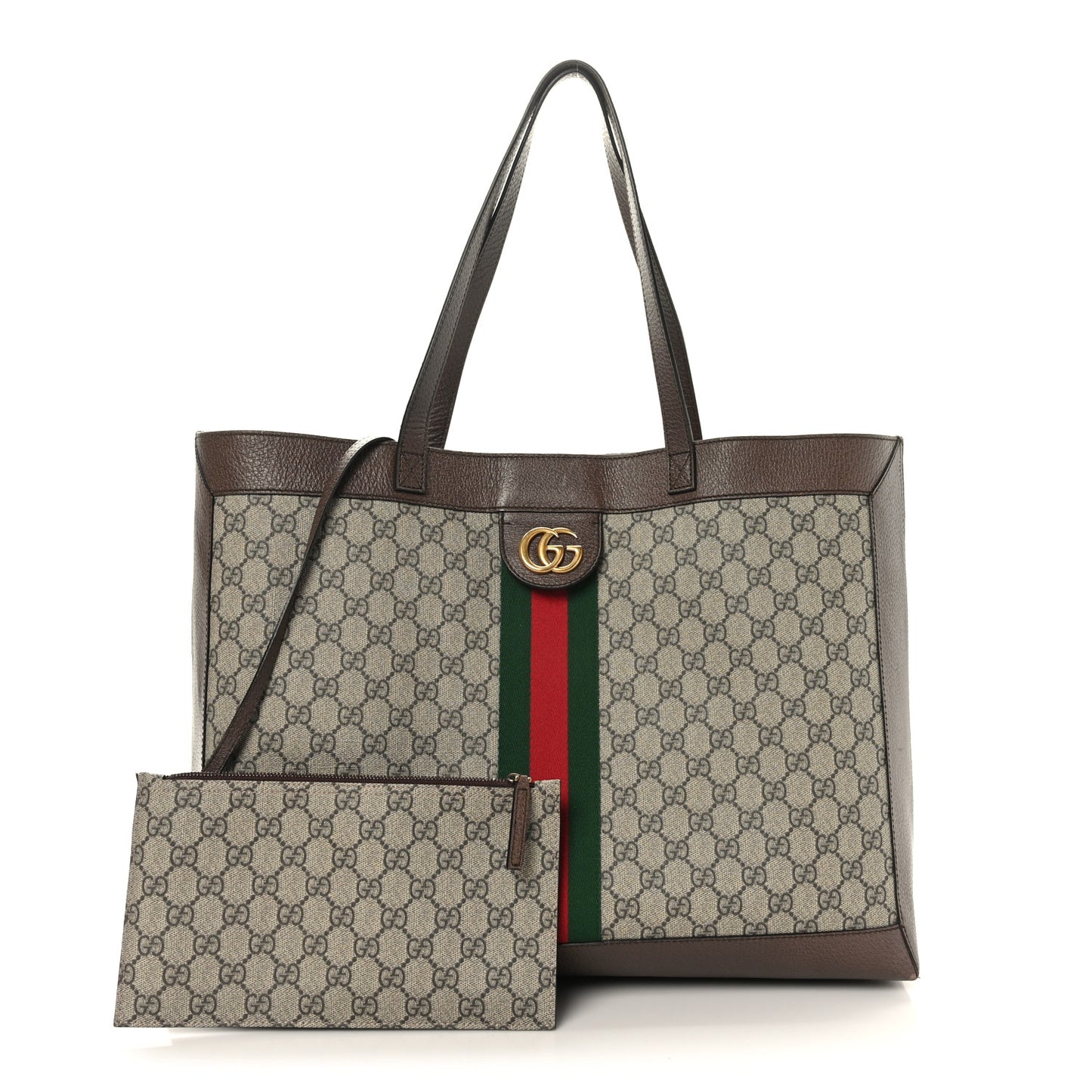 GG Supreme Monogram Web Ophidia Tote Brown