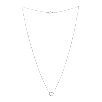 Tiffany 18K White Gold Diamond Metro Heart Pendant Necklace 3 of 6