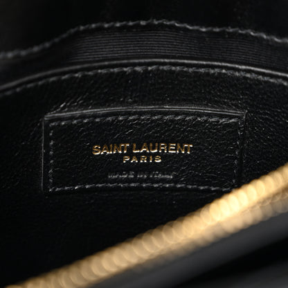 Saint Laurent Calfskin Y Quilted Monogram Small Loulou Chain Satchel Black 6 of 11