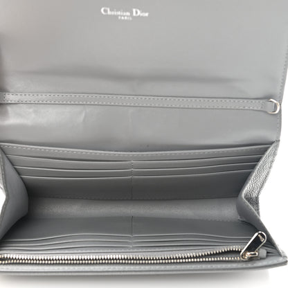 Christian Dior Grained Calfskin Diorama Croisiere Chain Wallet Gris 6 of 9