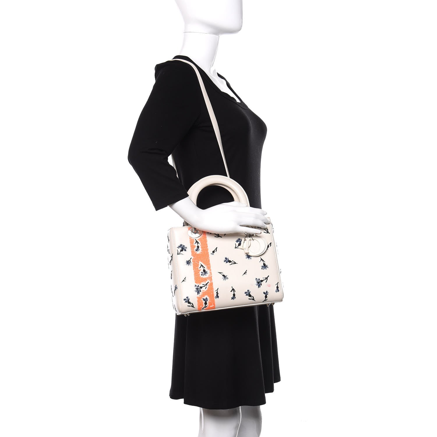 Christian Dior Lambskin Embroidered Sequin Medium Flower Lady Dior Off White 2 of 13