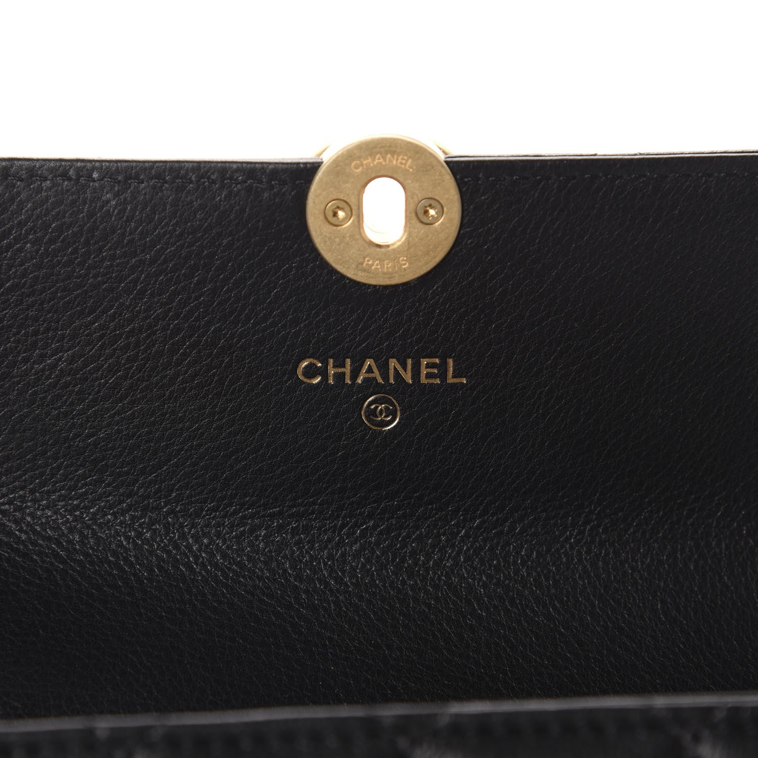 Chanel Calfskin Quilted Pearl CC Medium Flap Wallet Black 6 of 9