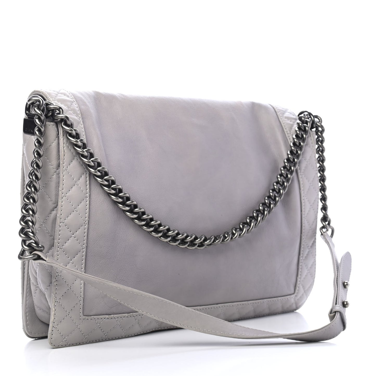 Calfskin Large Boy Reverso Flap Grey