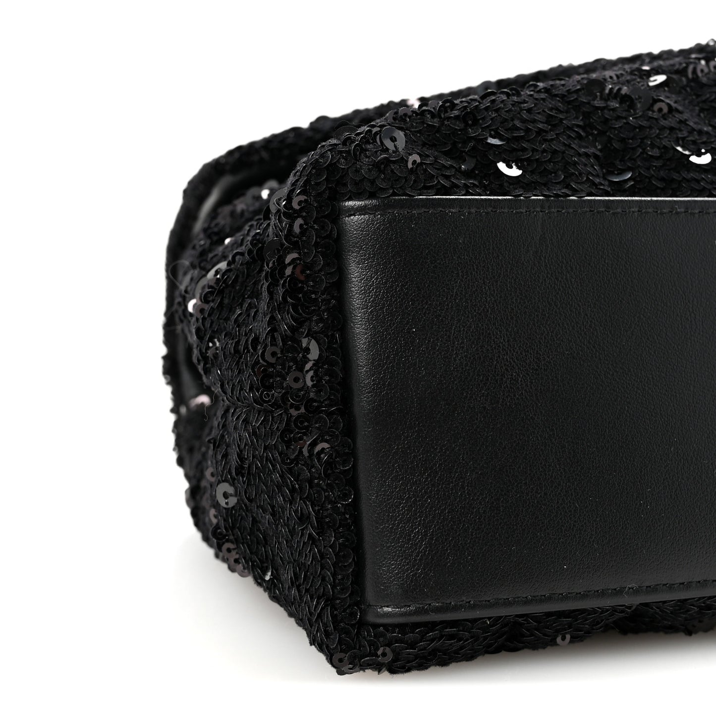 Sequin Y Quilted Monogram Small Loulou Chain Satchel Black