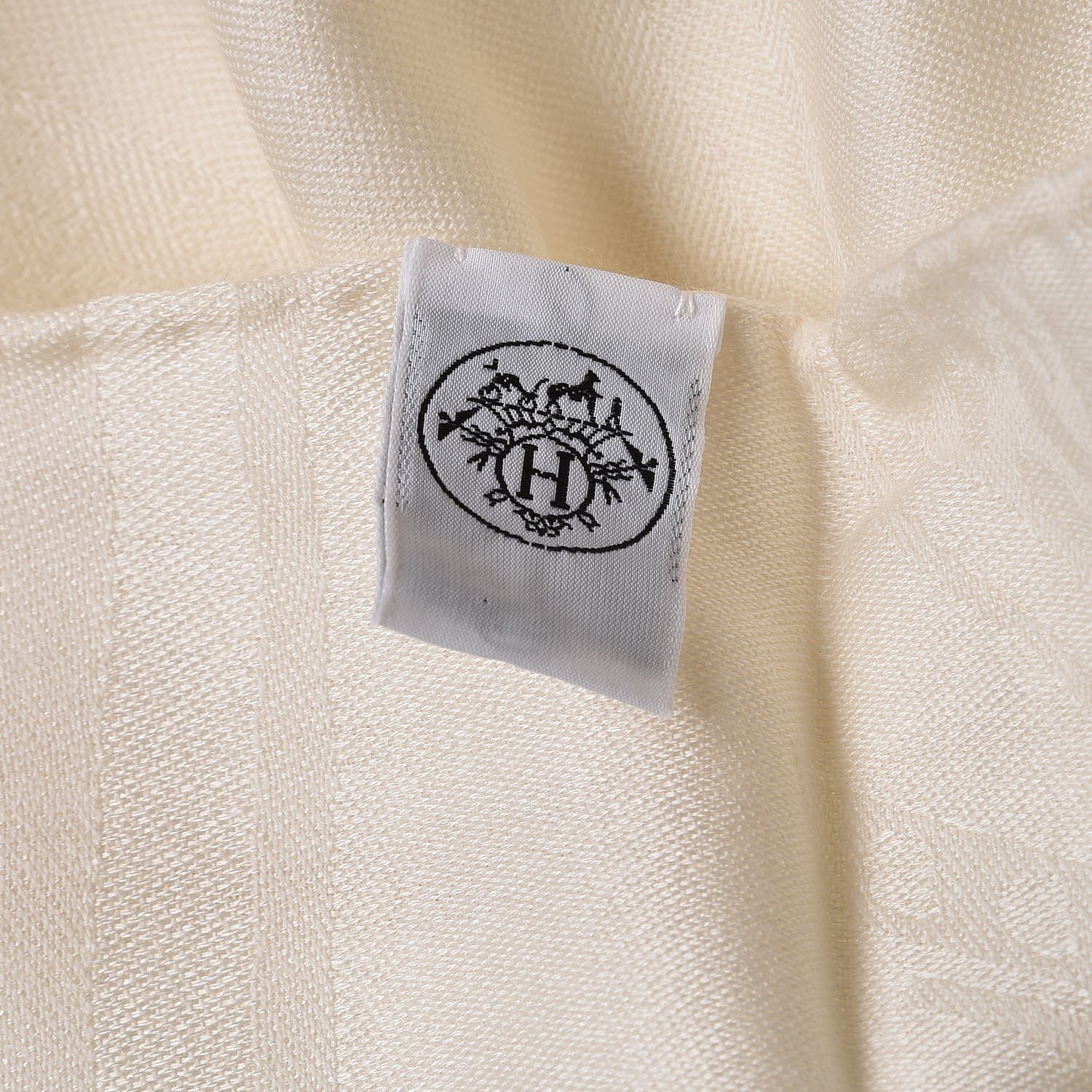 Hermes Cashmere Silk Logo Stole Scarf 5 of 6