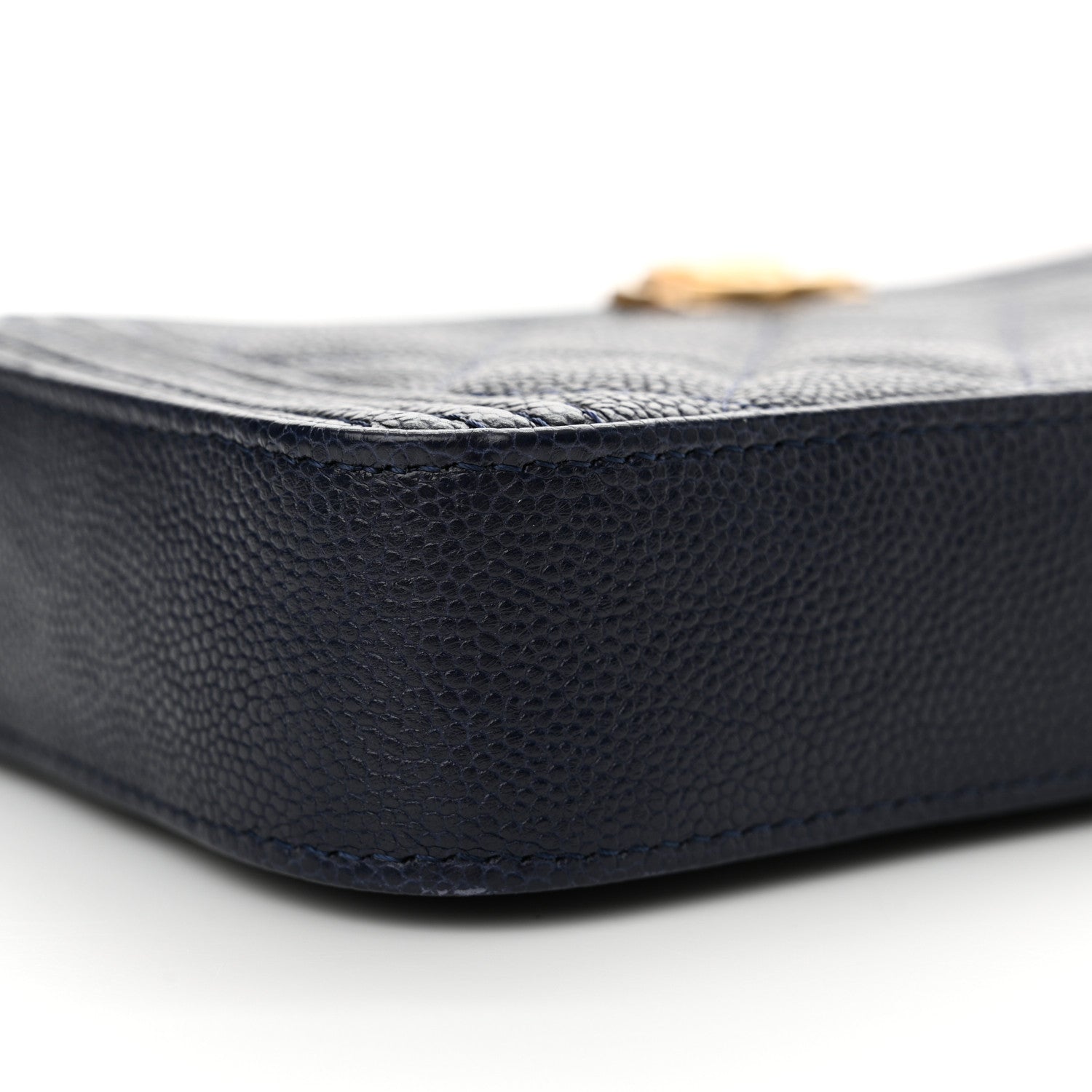 Chanel Caviar Quilted Small Boy Clutch With Chain Dark Blue 10 of 12