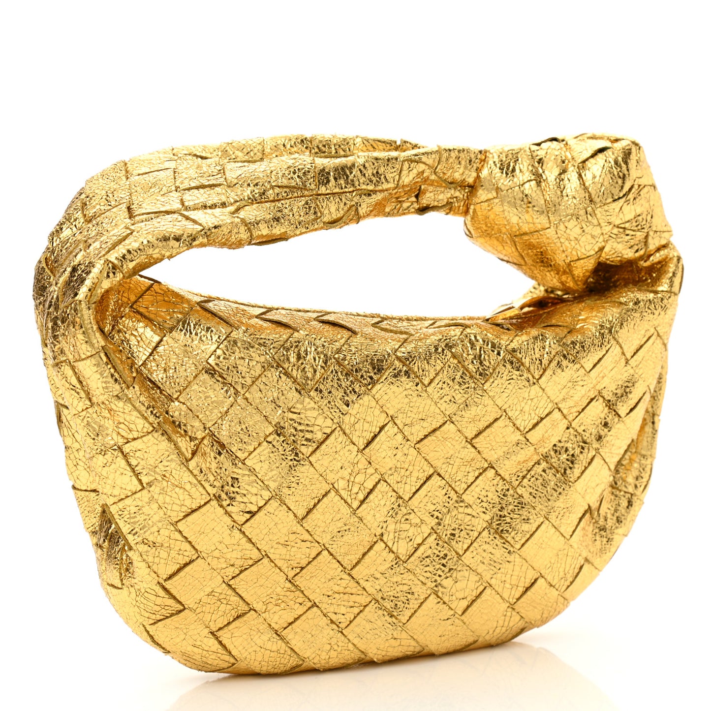 Metallic Nappa Intrecciato Mini Jodie Gold