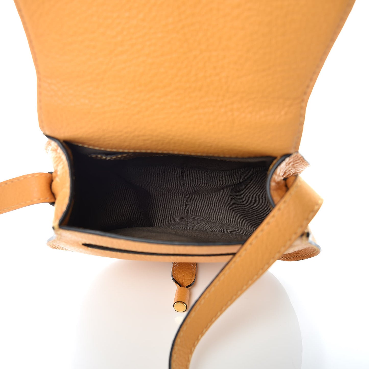 Calfskin Mini Marcie Round Crossbody Bag Burning Camel