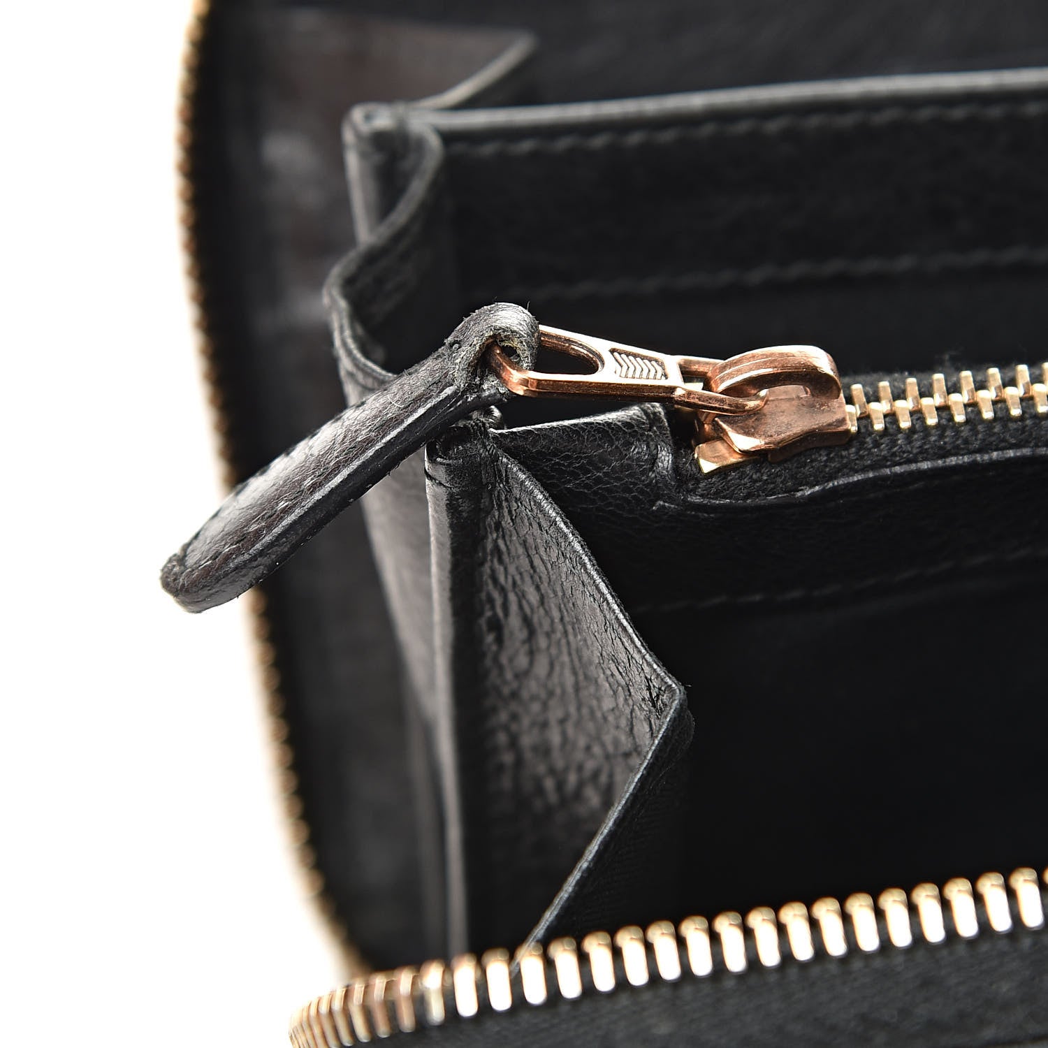 Balenciaga Agneau Giant 12 Rose Gold Hardware Continental Zip Around Wallet Black 9 of 16