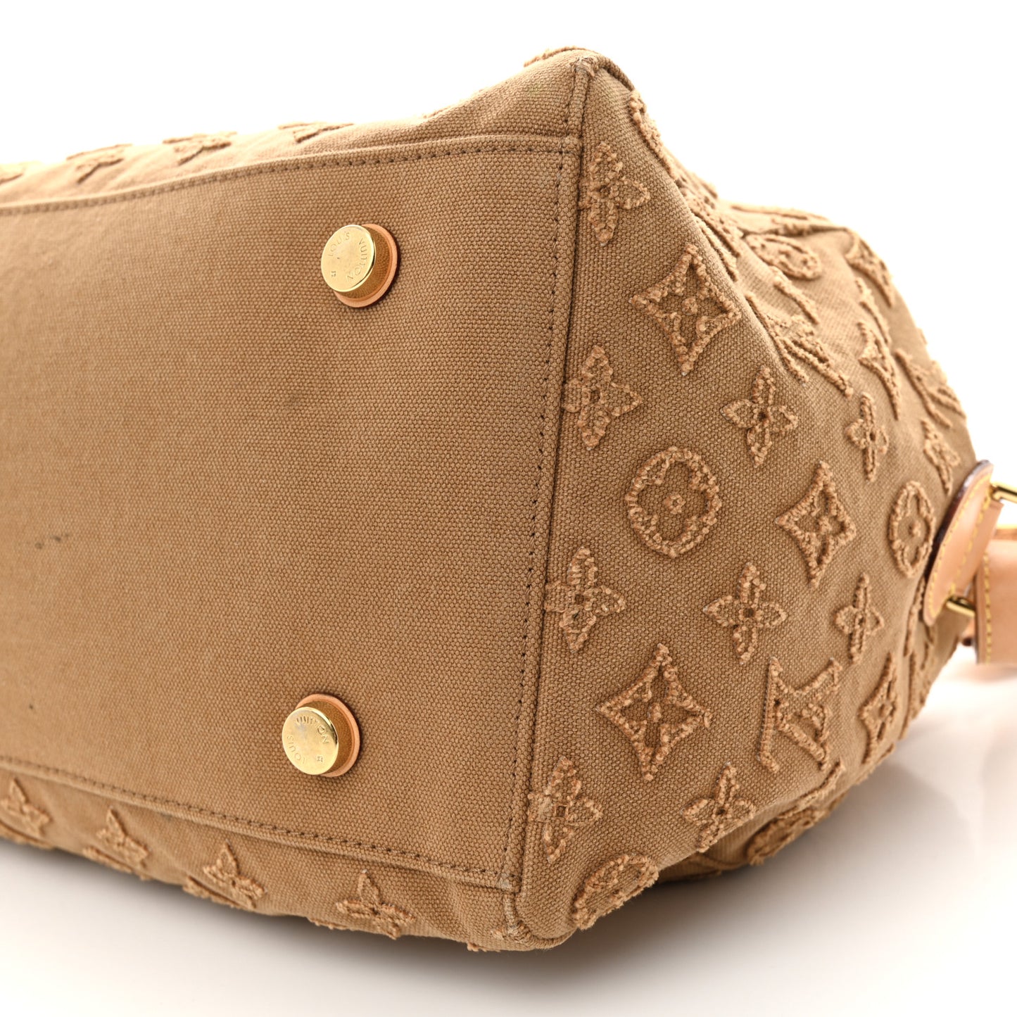 Denim Monogram Stone Speedy Bandouliere 35 Caramel