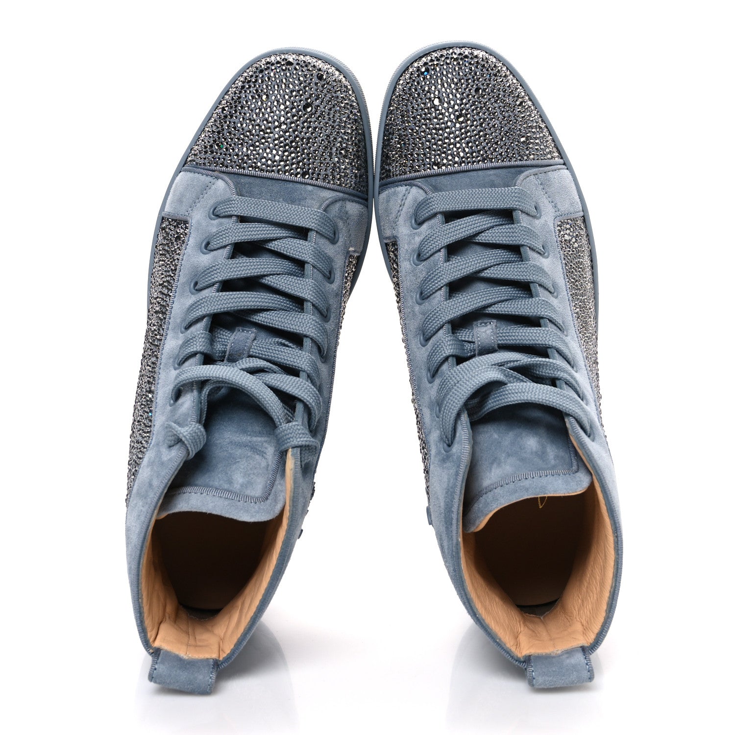 Christian Louboutin Veau Velours Strass Mens Louis Orlato Flat Sneakers 40 Squale 2 of 11