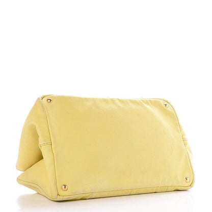 Prada Canvas Canapa Logo Tote Yellow 4 of 13
