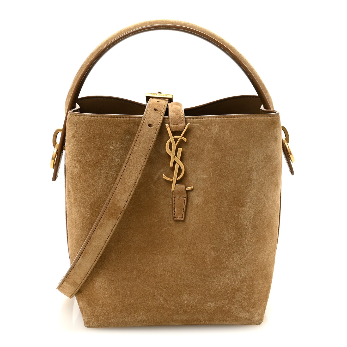 Suede Le 37 Small Bucket Bag Golden Leaf