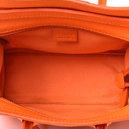 Celine Drummed Calfskin Nano Luggage Bright Orange 6 of 10