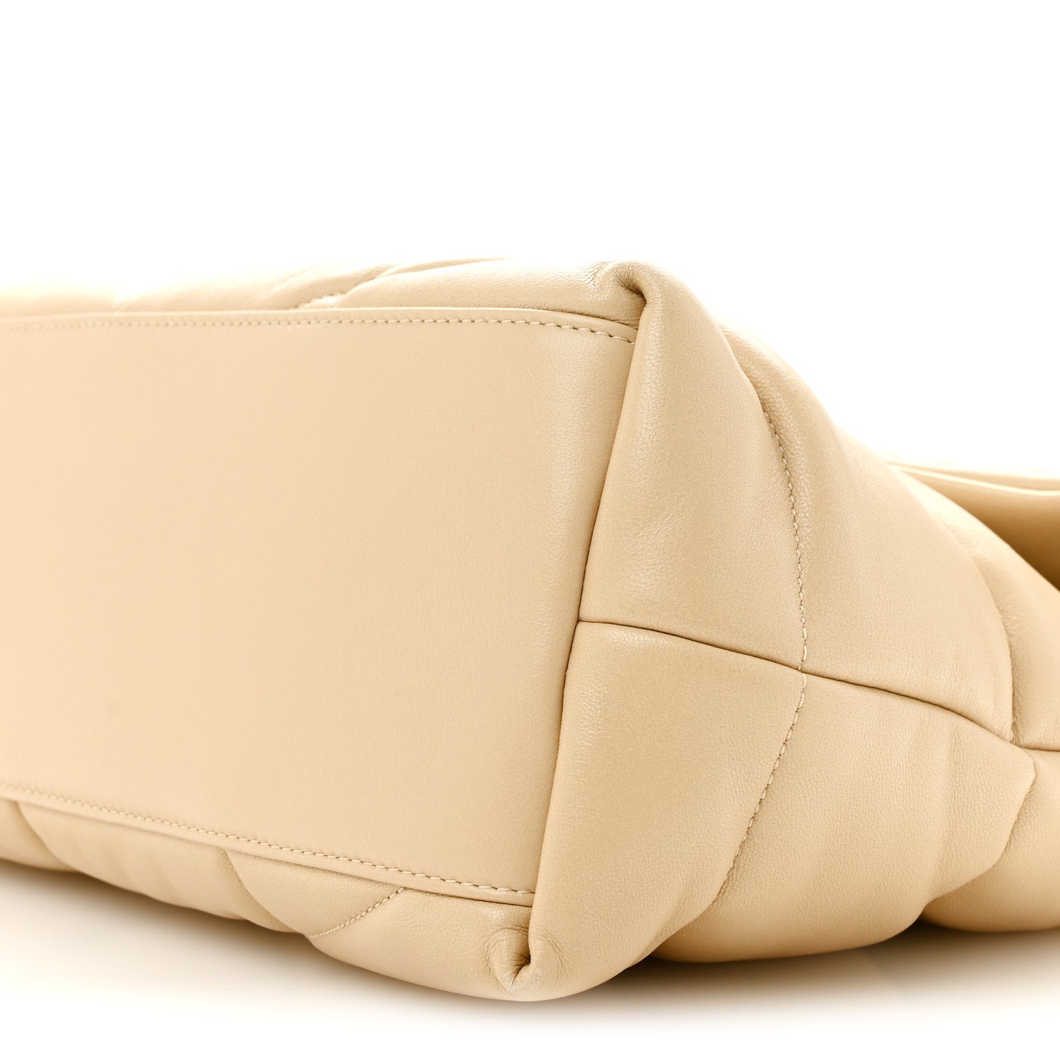 Saint Laurent Lambskin Quilted Medium Loulou Puffer Monogram Chain Satchel Dark Beige 10 of 10