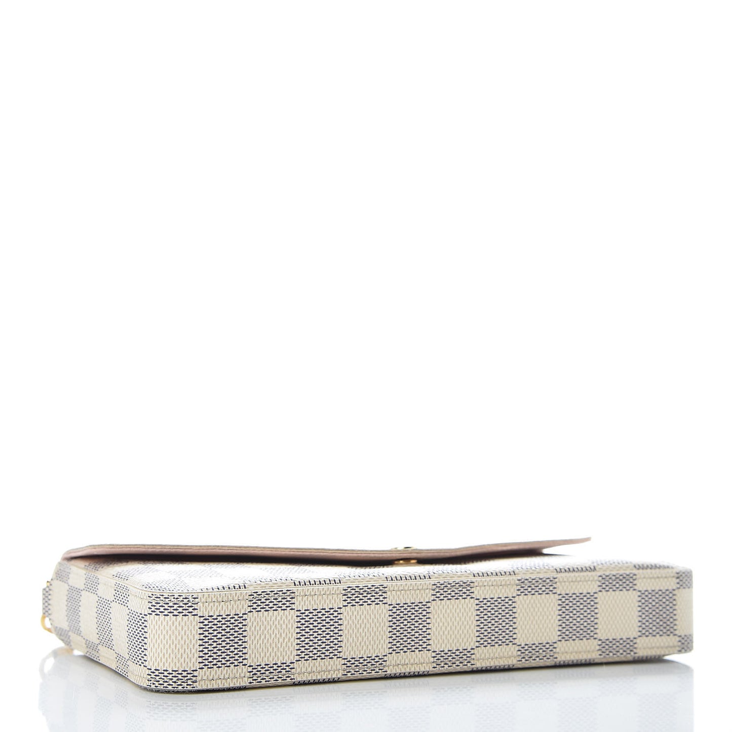 Damier Azur Pochette Felicie Chain Wallet Rose Ballerine