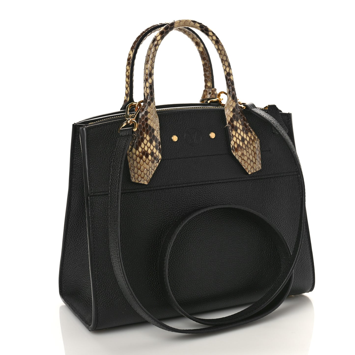 Taurillon Snakeskin City Steamer PM Black