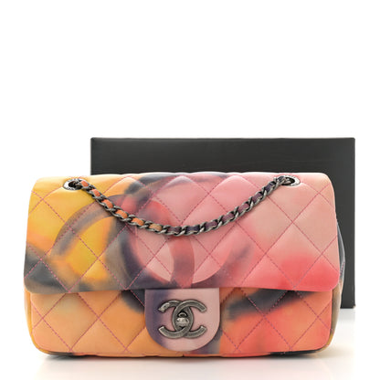Chanel Printed Lambskin Quilted Small Flower Power Flap Ecru Orange Red Purple 11 of 11