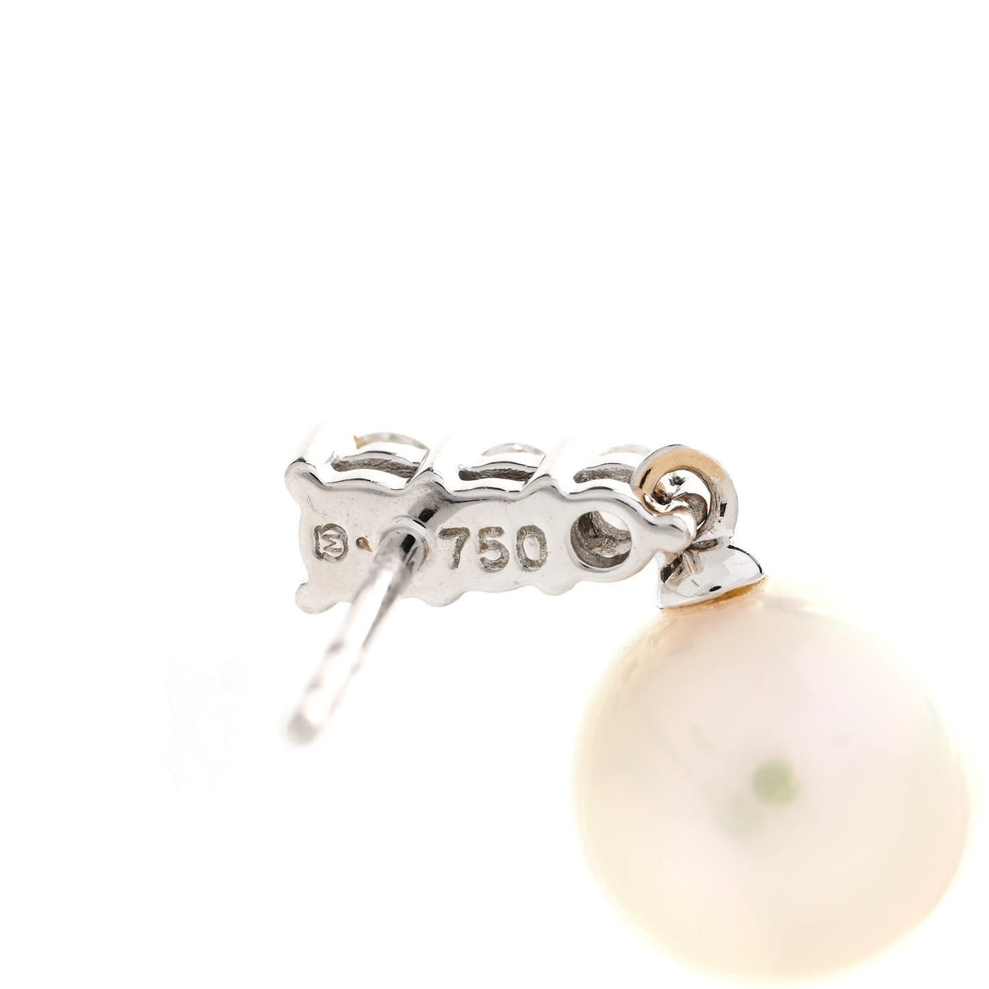 18K White Gold Diamond Akoya Pearl 8mm Morning Dew Earrings