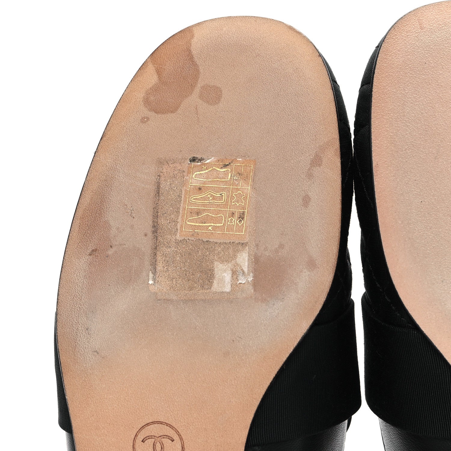 Chanel Lambskin Grosgrain Cap Toe CC Mules 37 Black 10 of 10