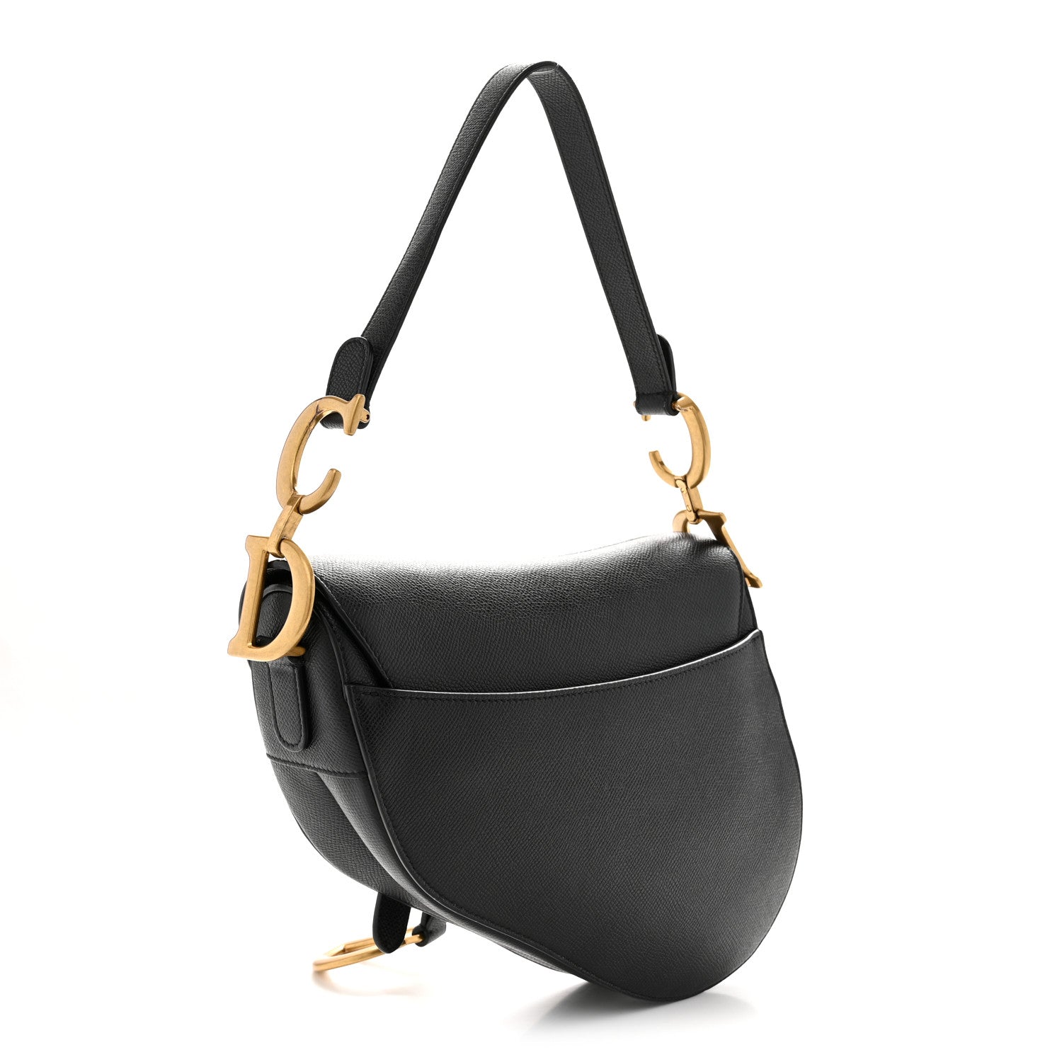 Christian Dior Grained Calfskin Saddle Bag Black 3 of 11
