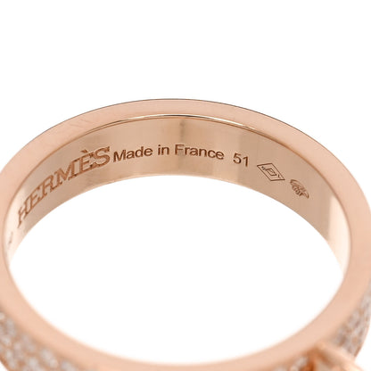 Hermes 18K Rose Gold Diamond MM Kelly Clochette Ring 51 5.75 5 of 5
