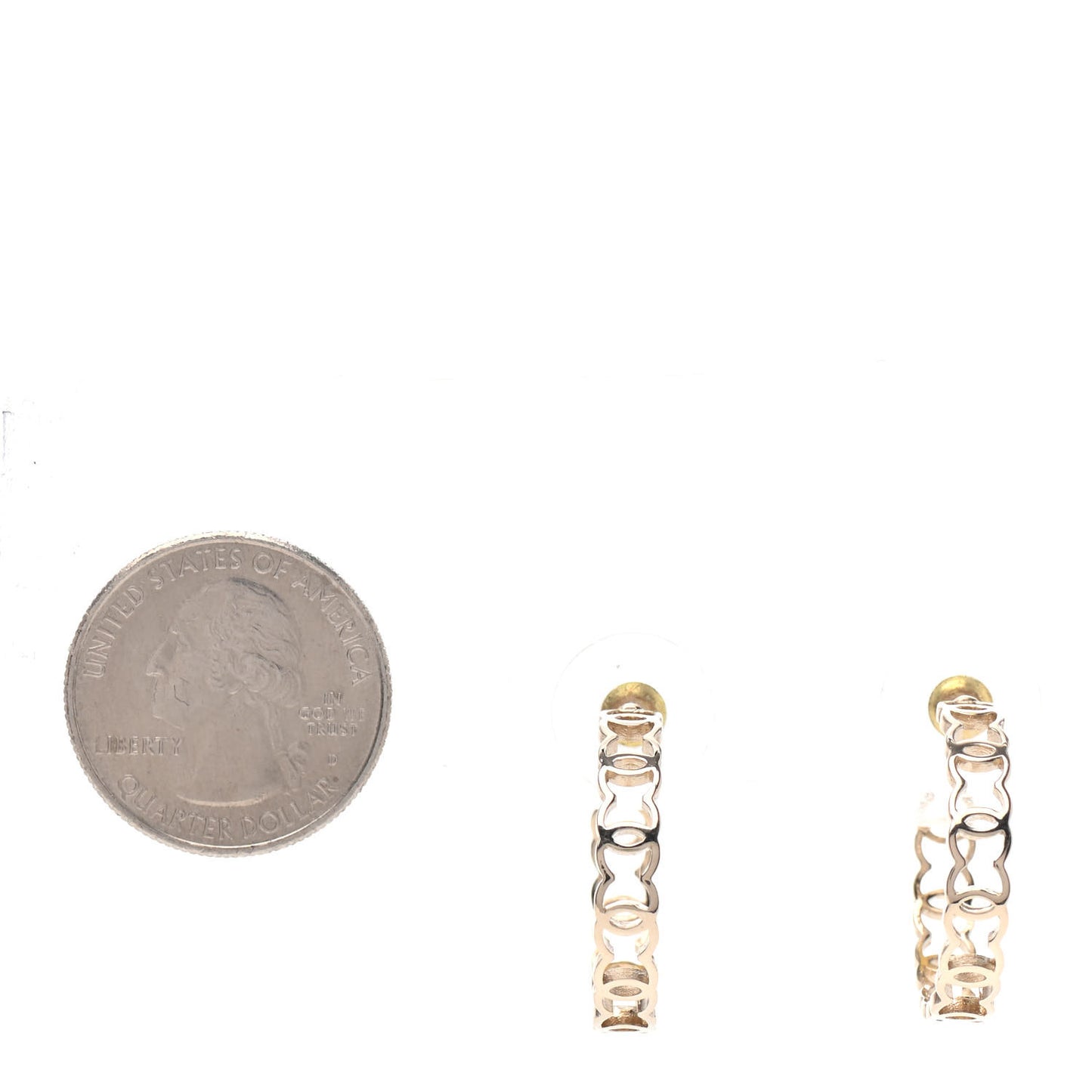 Metal CC Hoop Earrings Gold