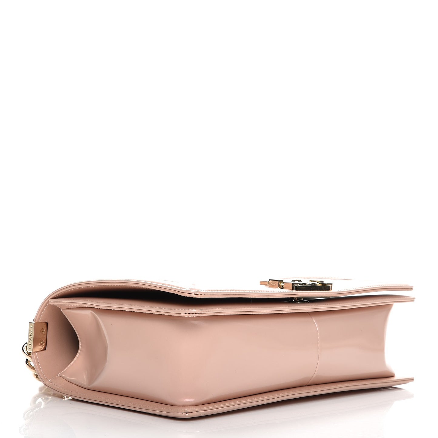 Iridescent Calfskin Quilted New Medium Boy Flap Light Pink
