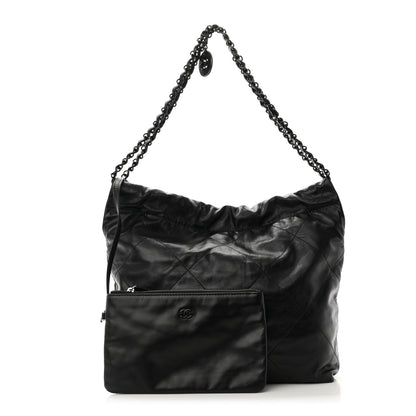 Chanel Shiny Calfskin Quilted Small Chanel 22 So Black 2 of 11