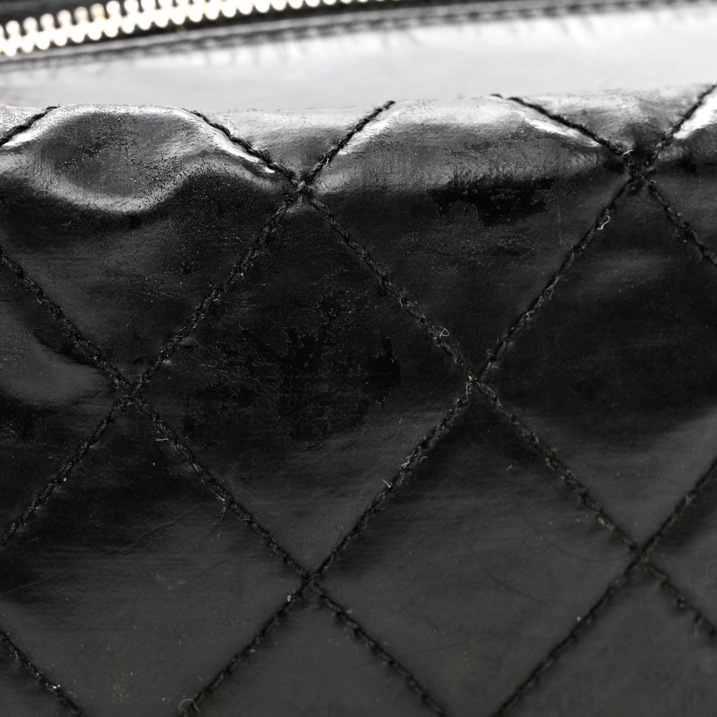 Lambskin Quilted Cosmetic Case Black