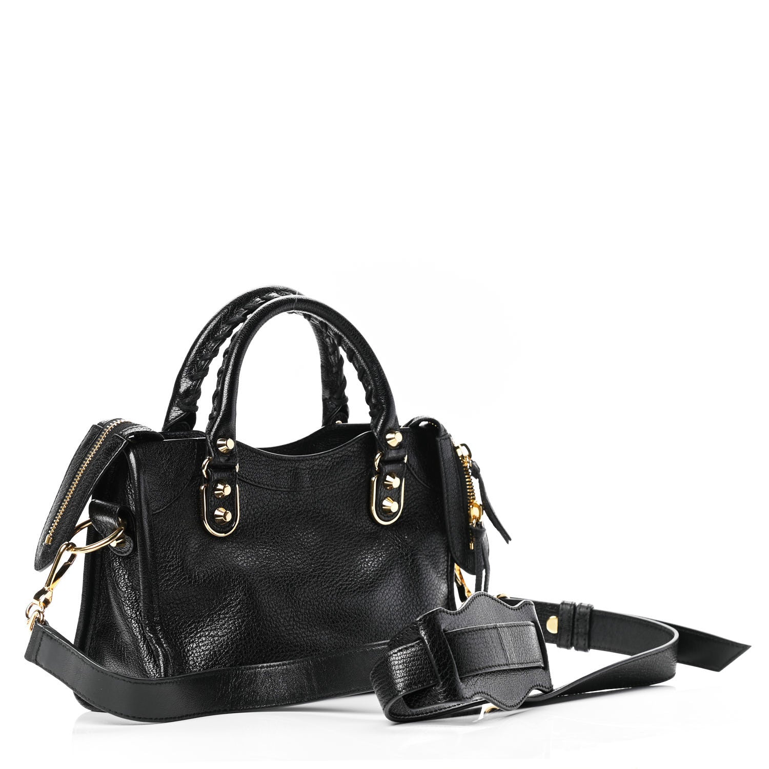 Balenciaga Chevre Gold Metallic Edge Hardware Mini City Black 2 of 4