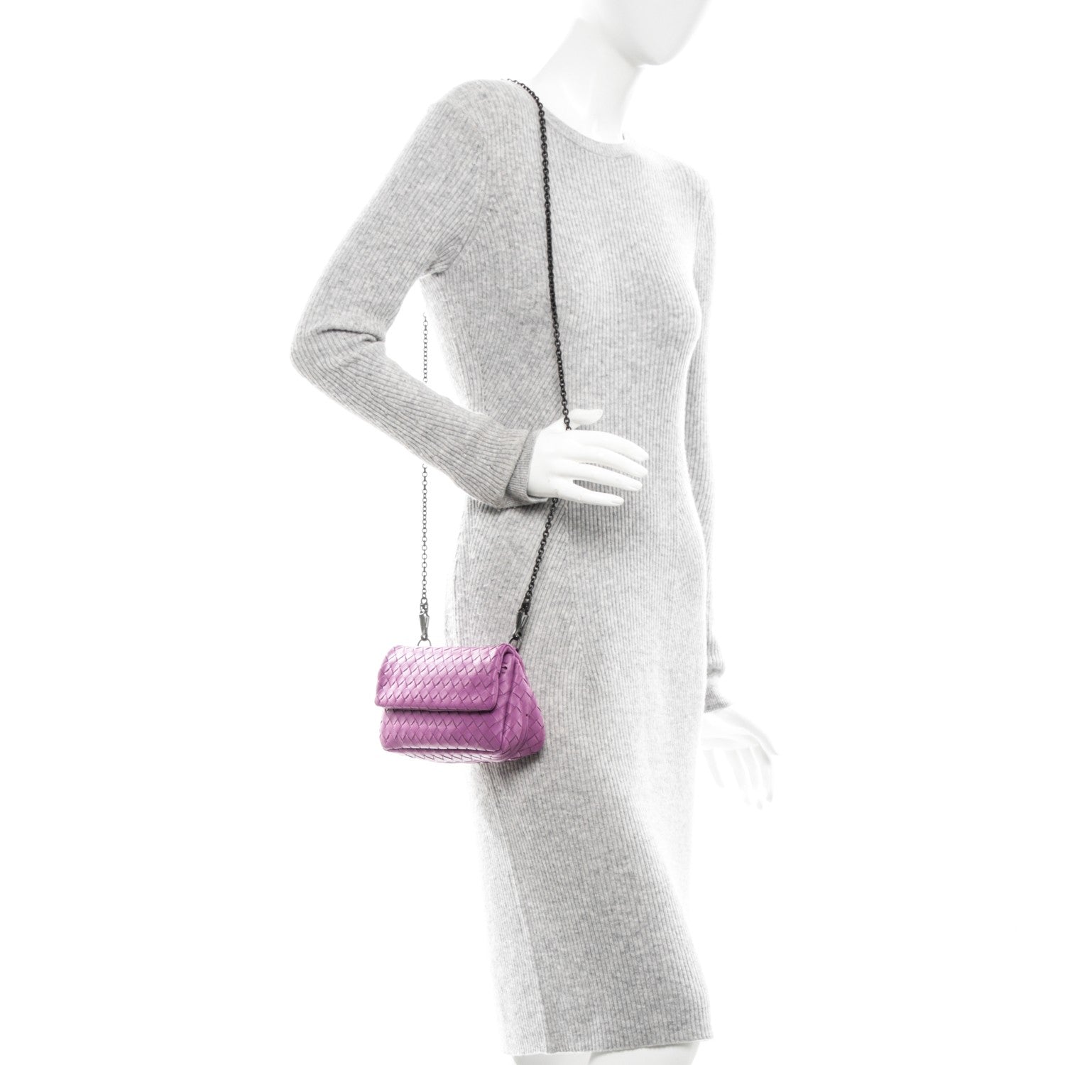 Bottega Veneta Nappa Intrecciato Mini Chain Messenger Peony 2 of 6