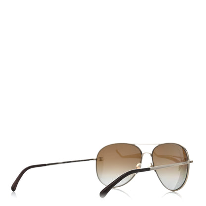 Chanel Metal Polarized CC Aviator Sunglasses 4189-T-Q Silver 4 of 8