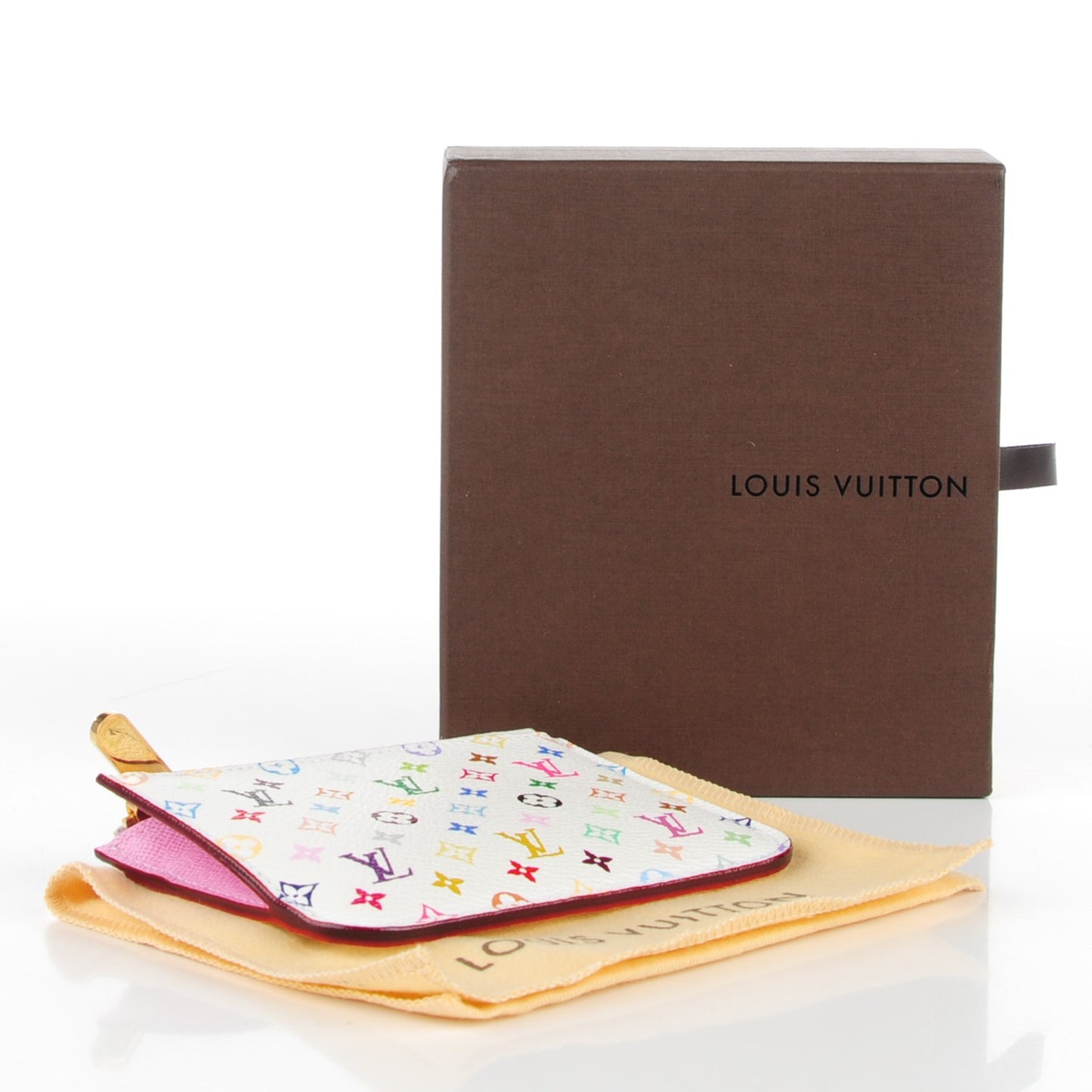Monogram Multicolor Key Pouch White Litchi