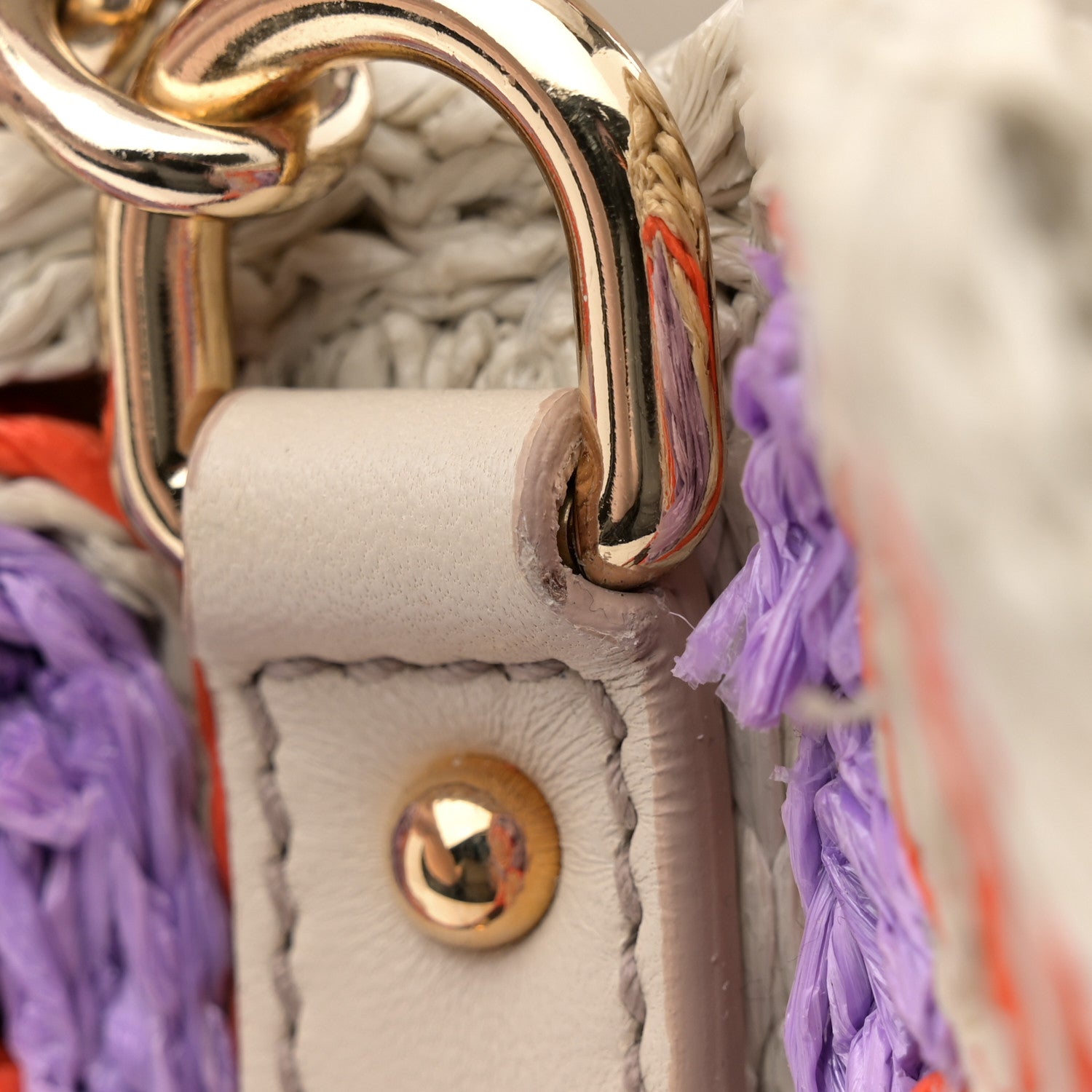 Dolce & Gabbana Raffia Crochet Embroidered Padlock Flap Satchel Multicolor 11 of 13