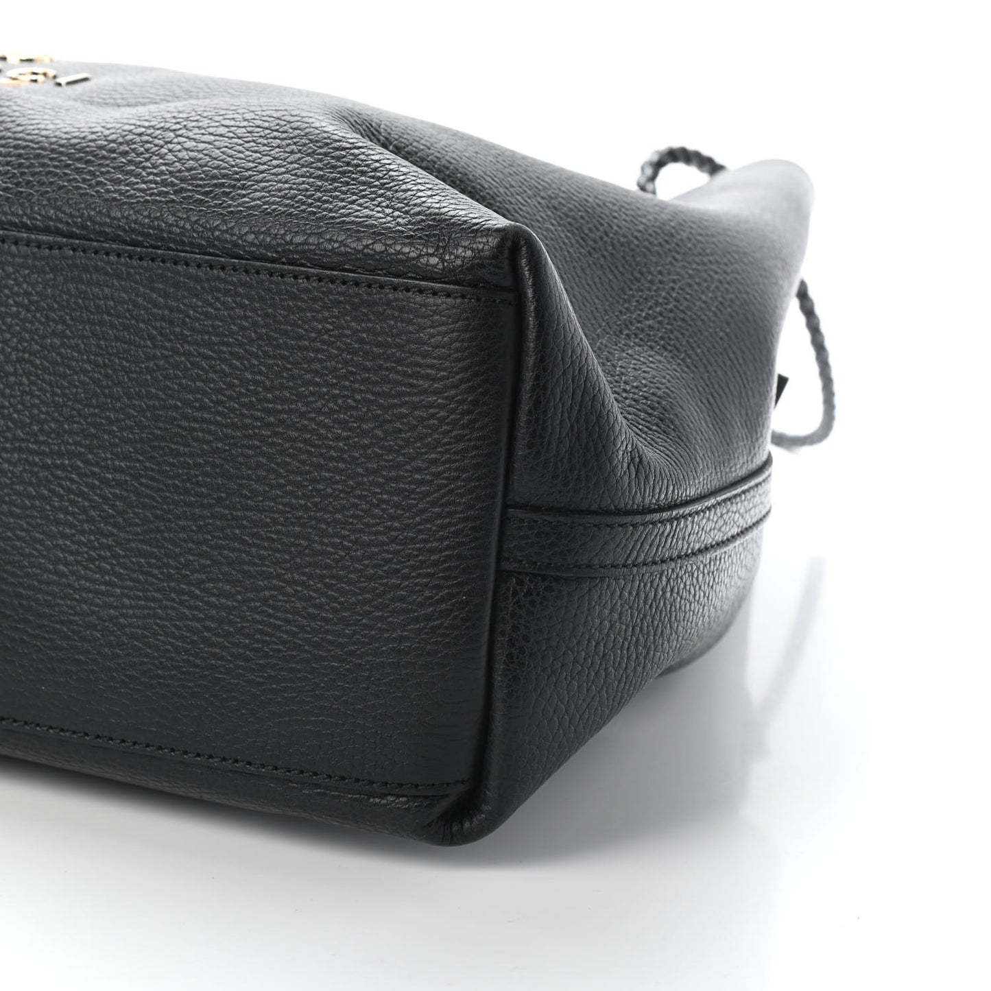 Calfskin Large Gifford Braided Handle Tote Black