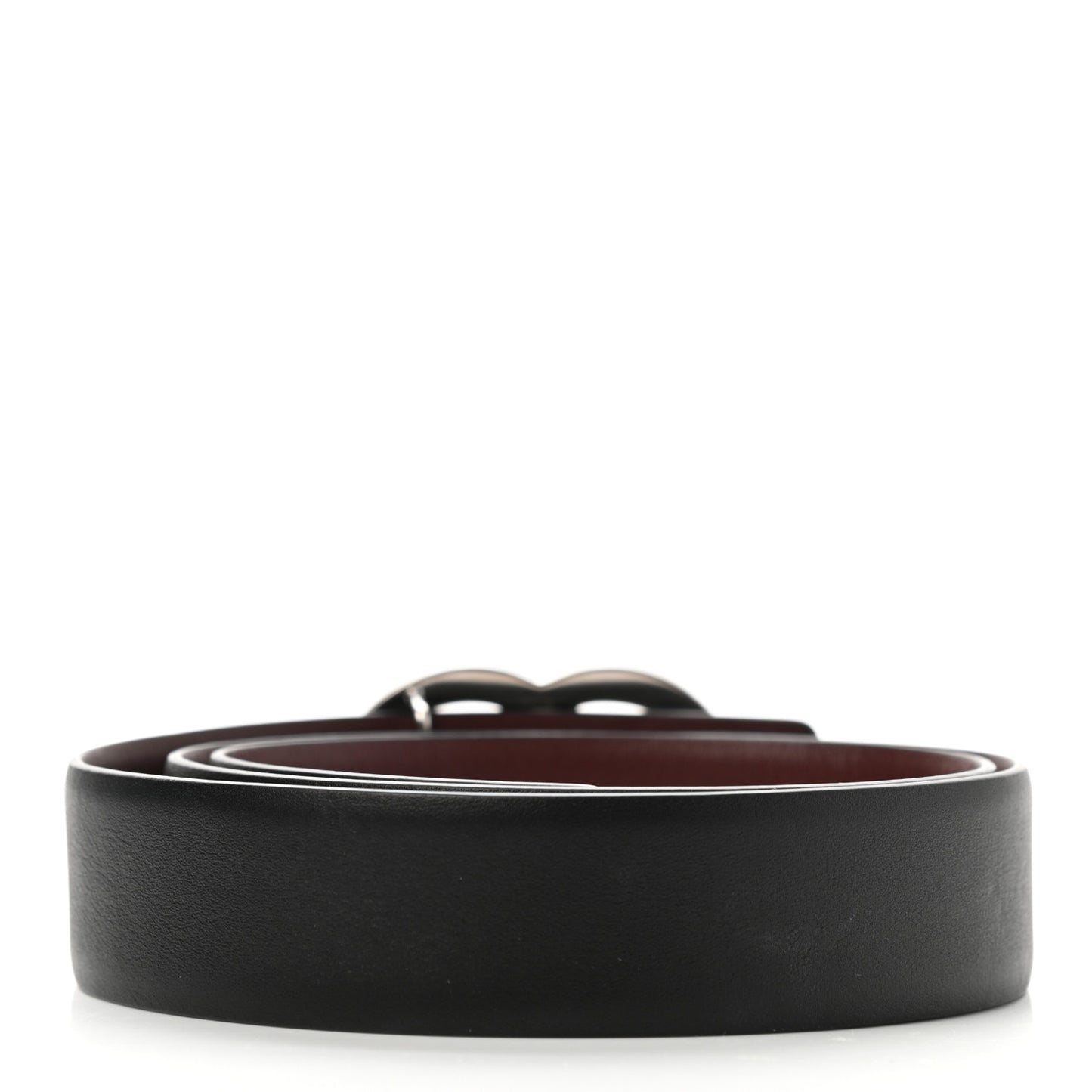 Calfskin CC Reversible Belt 75 30 Black Burgundy