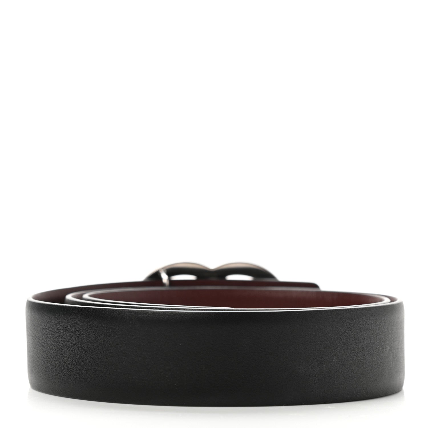 Chanel Calfskin CC Reversible Belt 75 30 Black Burgundy 4 of 11