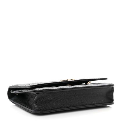 Chanel Caviar Quilted Striated CC Wallet On Chain WOC Black 4 of 13