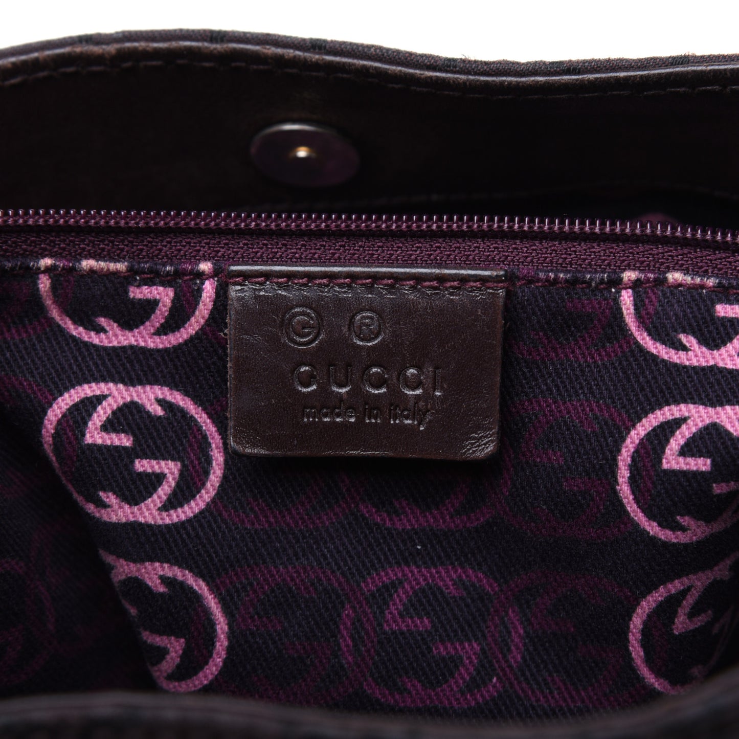 Nylon Monogram Signature Hobo Shoulder Bag Dark Brown