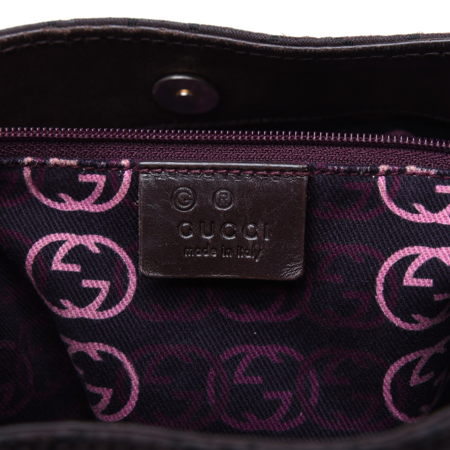 Gucci Nylon Monogram Signature Hobo Shoulder Bag Dark Brown 8 of 24