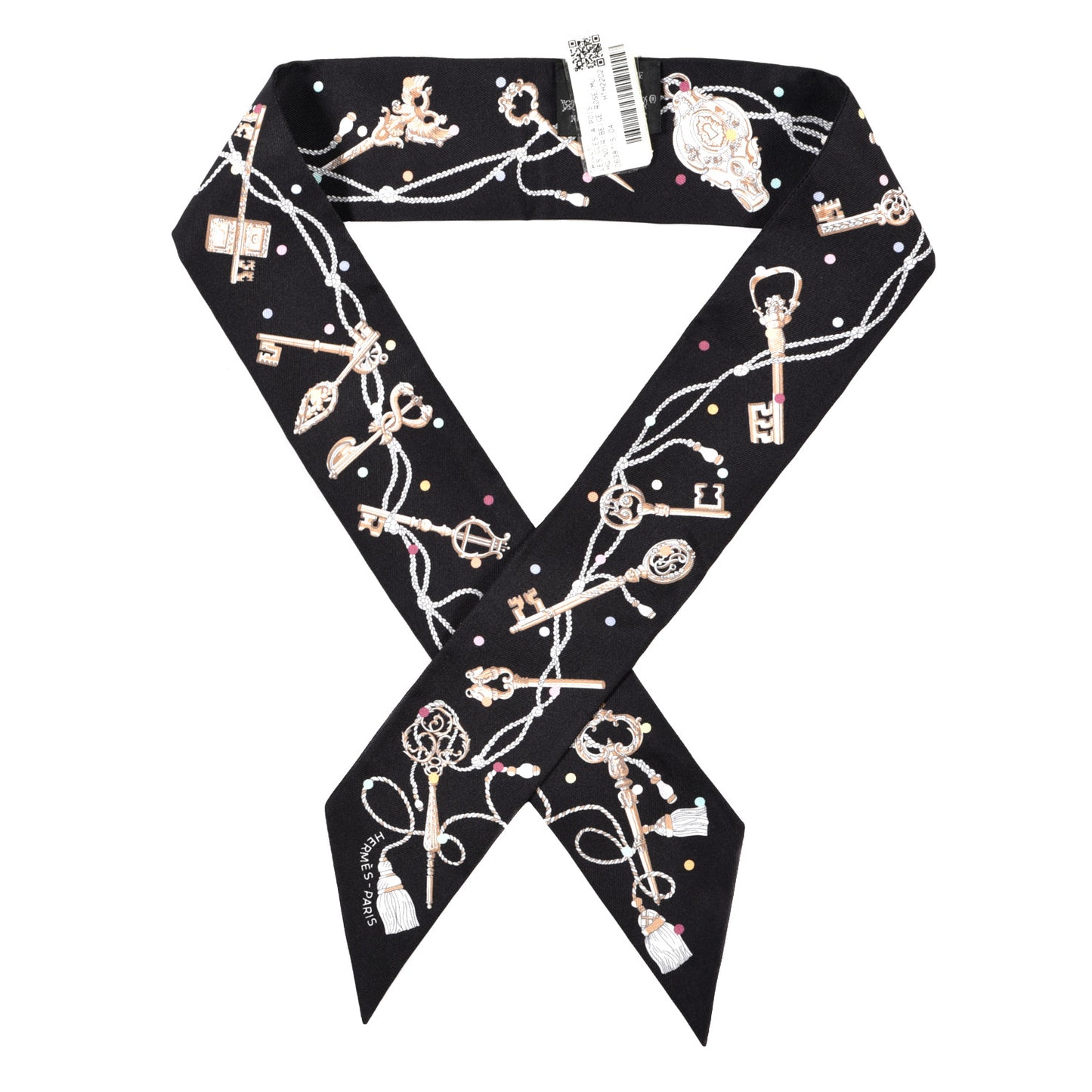 Silk Les Cles A Pois Twilly Black Beige Rose Multicolor