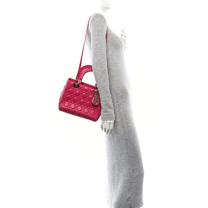 Christian Dior Lambskin Cannage Medium Lady Dior Pink 2 of 10