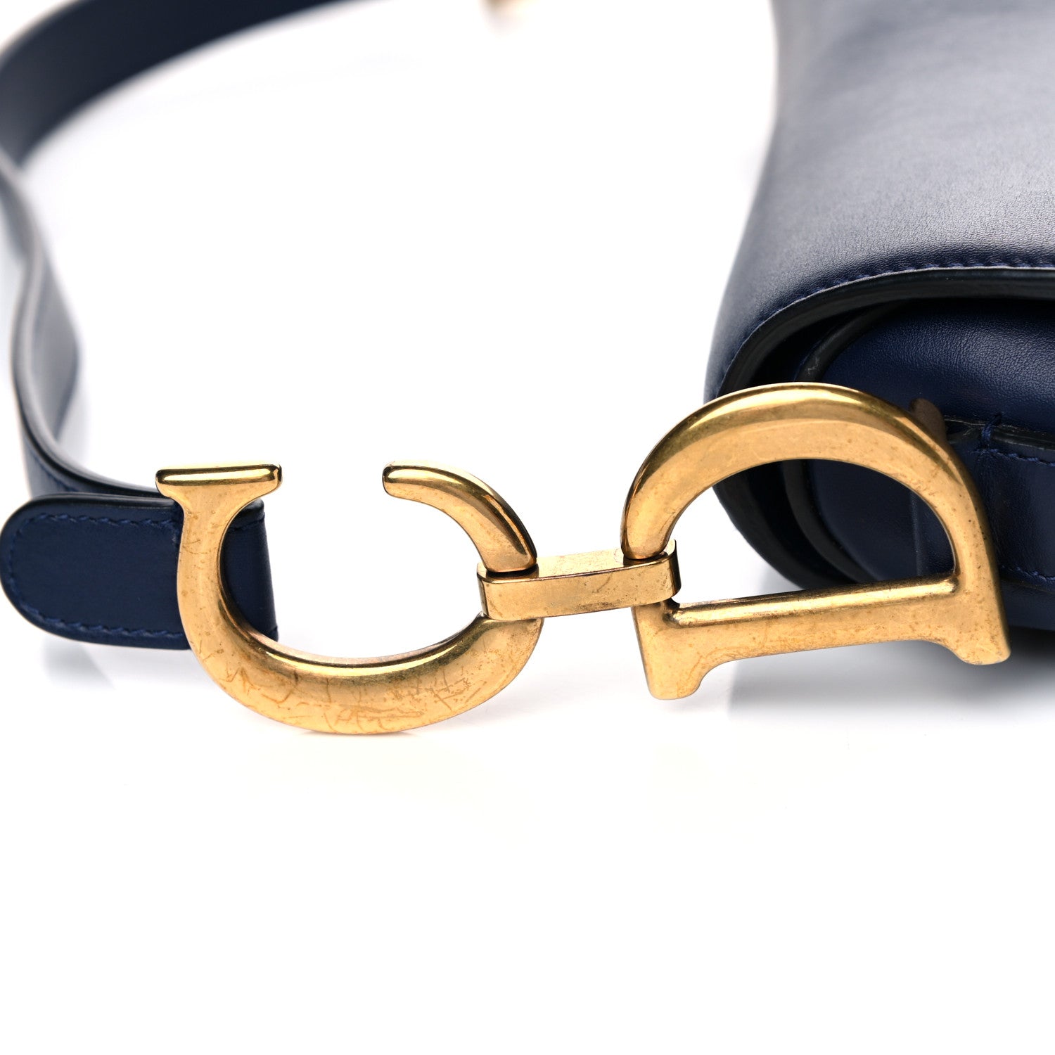 Christian Dior Calfskin Saddle Bag Blue 14 of 15