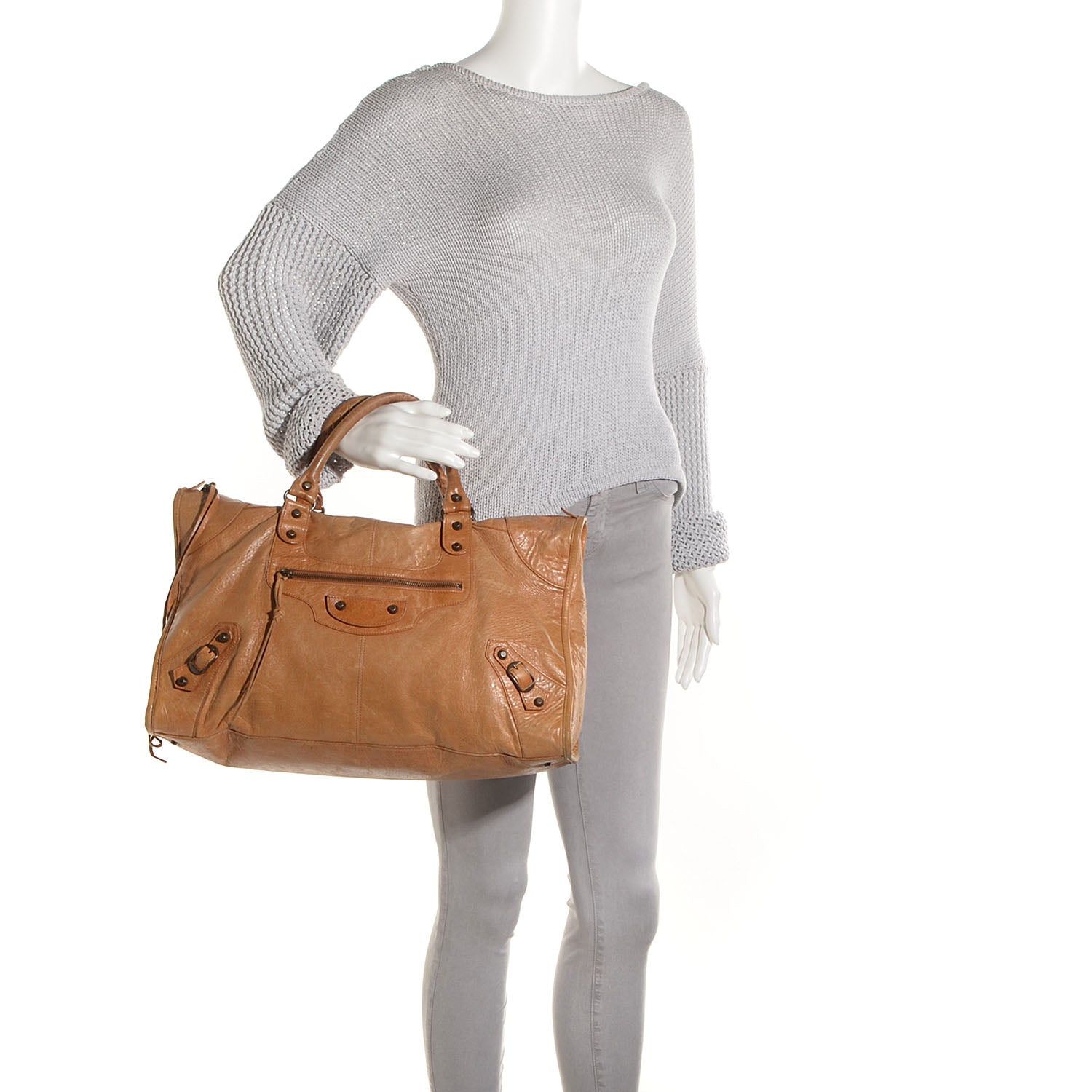 Balenciaga Chevre Classic Hardware Work Camel 2 of 12
