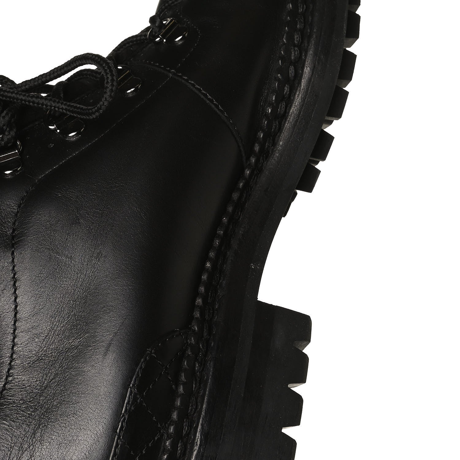 Chanel Calfskin Kid Suede Lace Up Short Boots 41 Black 14 of 16
