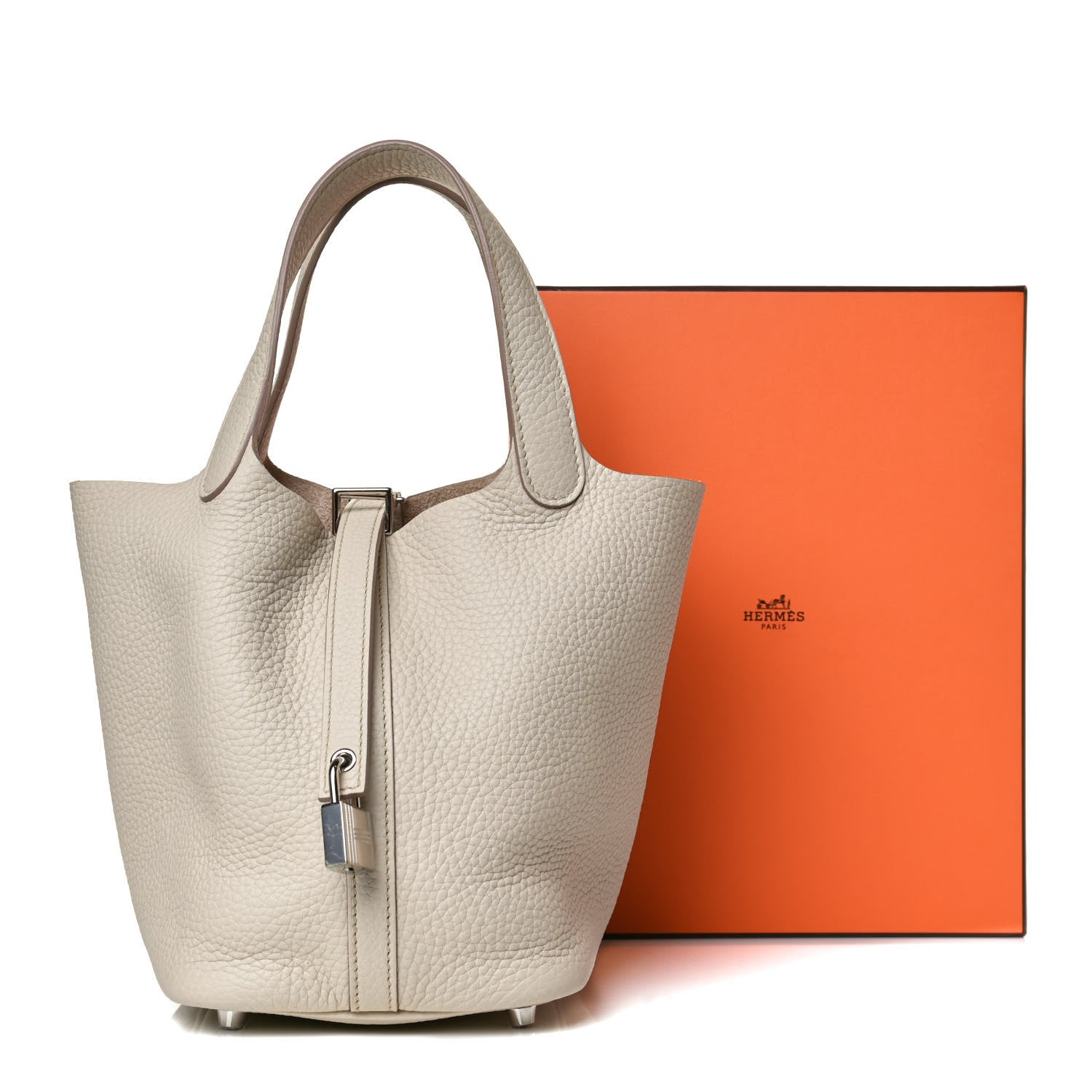 Hermes Taurillon Clemence Picotin Lock 18 PM Beton 10 of 10