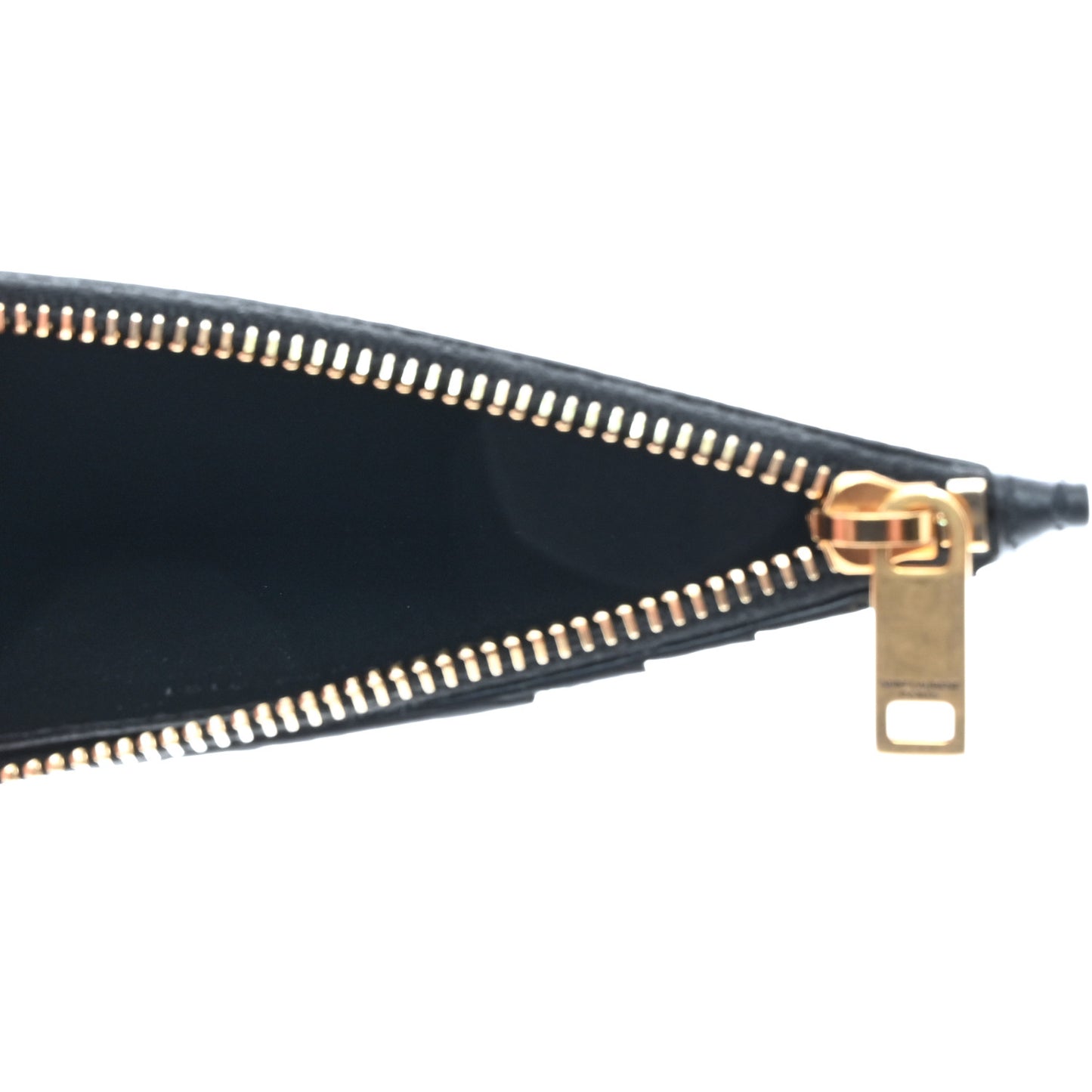 Grained Calfskin Monogram 5 Fragments Zip Pouch Card Holder Black