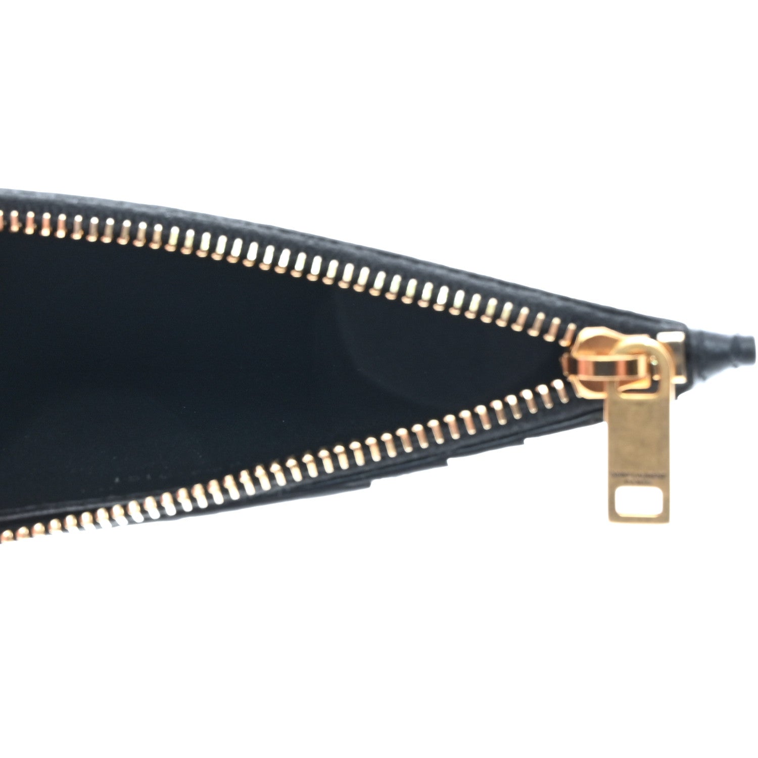 Saint Laurent Grained Calfskin Monogram 5 Fragments Zip Pouch Card Holder Black 5 of 8