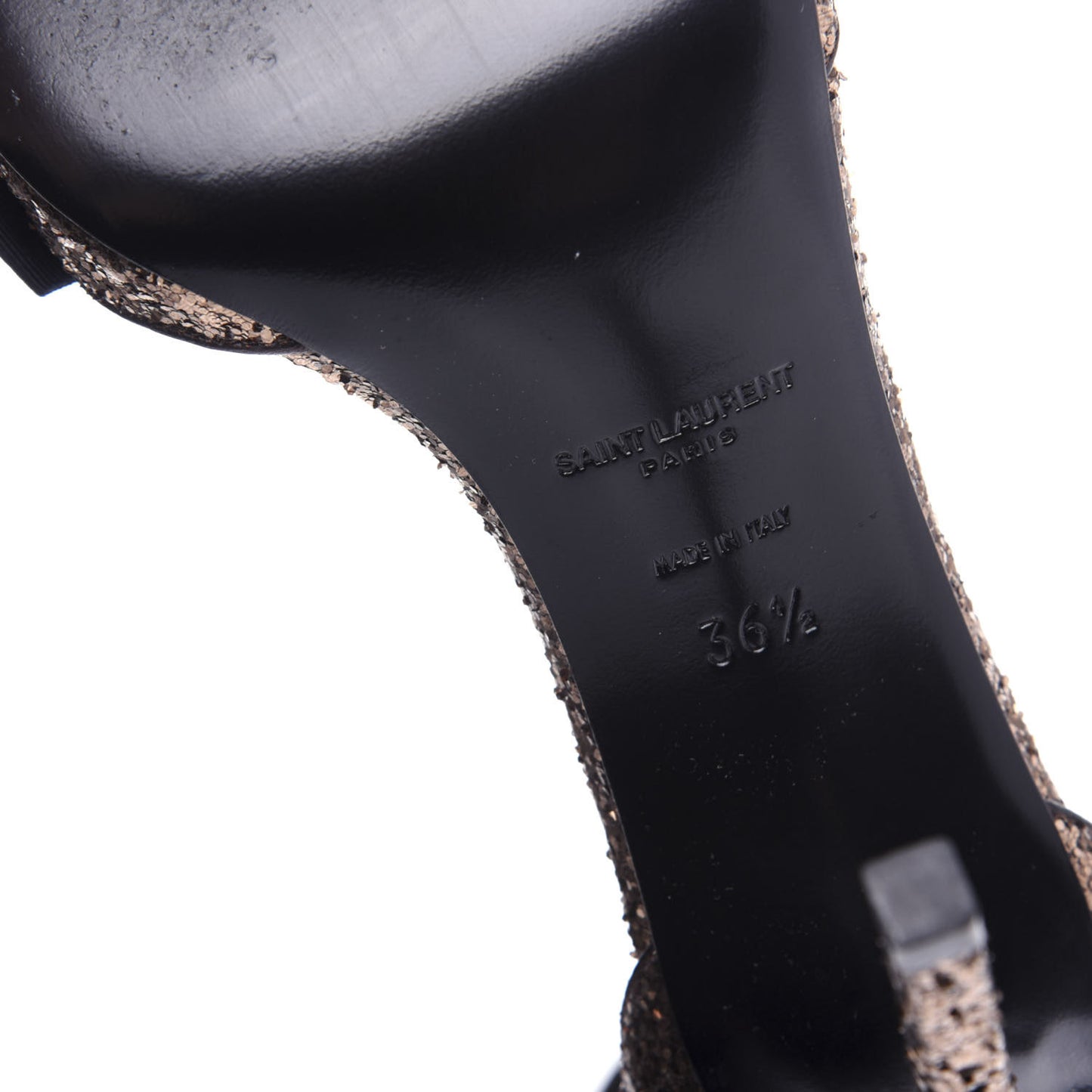 Glitter Grosgrain Jane 100 Bow Ankle Strap Sandals 36.5 Bronze